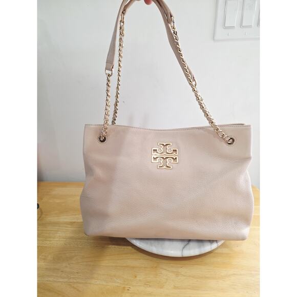 TORY BURCH Britten Pink Leather Convertible Shoulder/Crossbody Bag - Picture 8 of 12